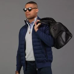 Aspen Navy Knit And Down Jacket