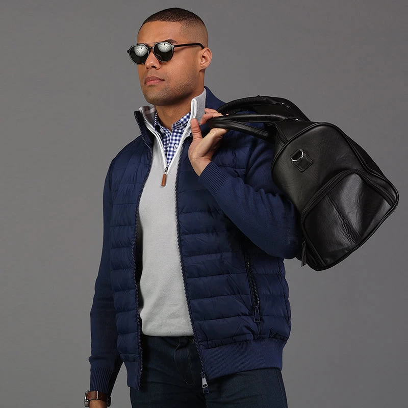 Aspen Navy Knit And Down Jacket