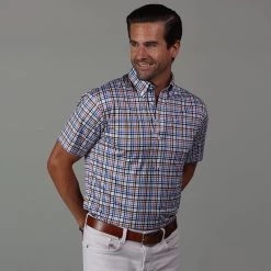 Oxford Button Down Collar Polo Greenwich Multi-Color Plaid