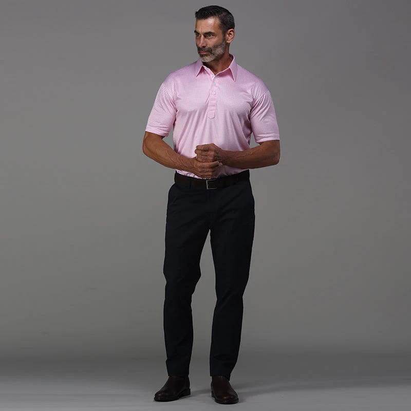English Spread Collar Polo Pink Gingham - Image 3