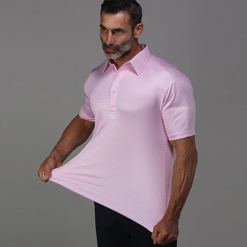 English Spread Collar Polo Pink Gingham - Image 4