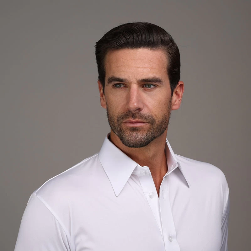 Quattro Flex Dress Shirt With English Spread Collar White - Image 2