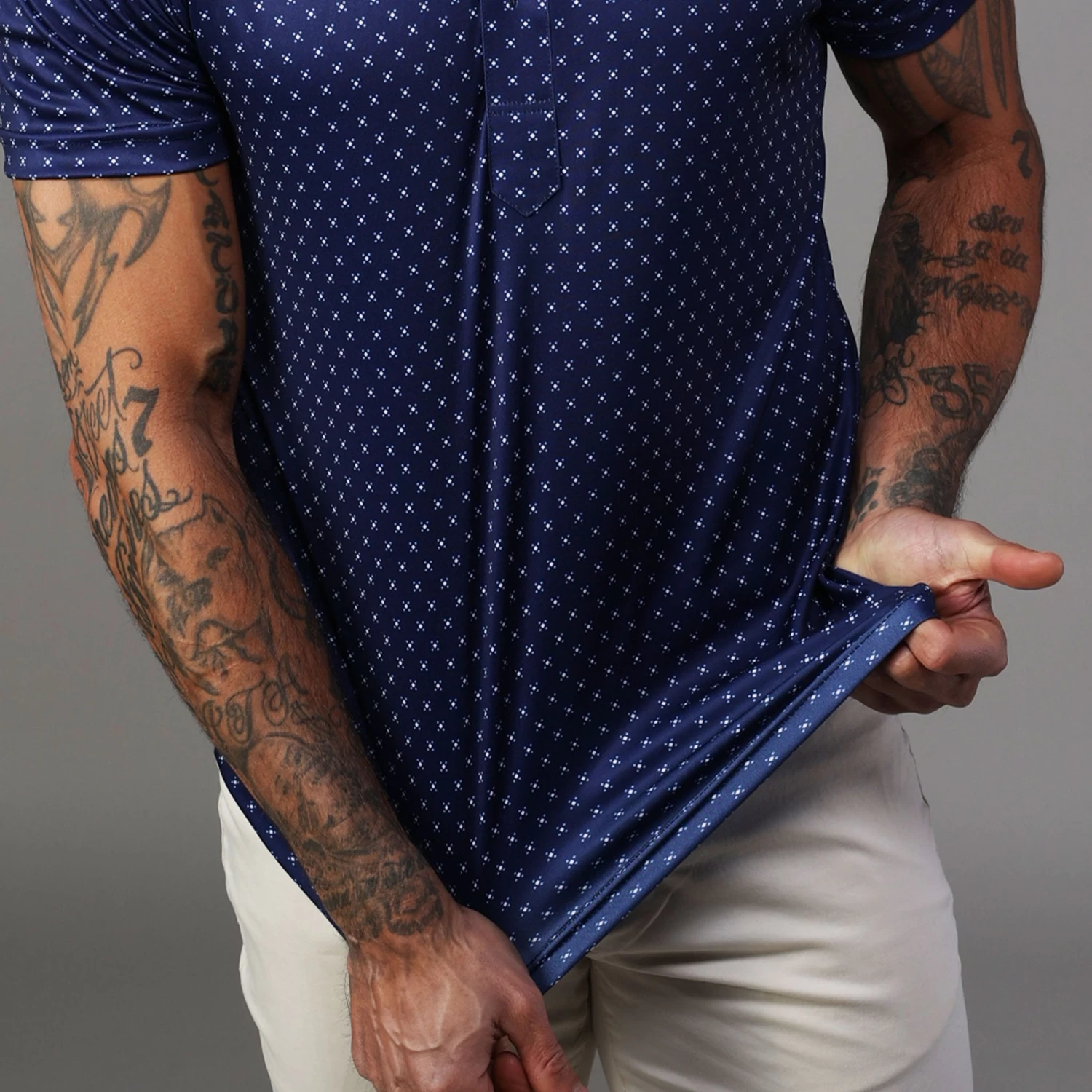 Semi-Spread Collar Polo Navy Pebble Beach 5 Diamond - Image 4