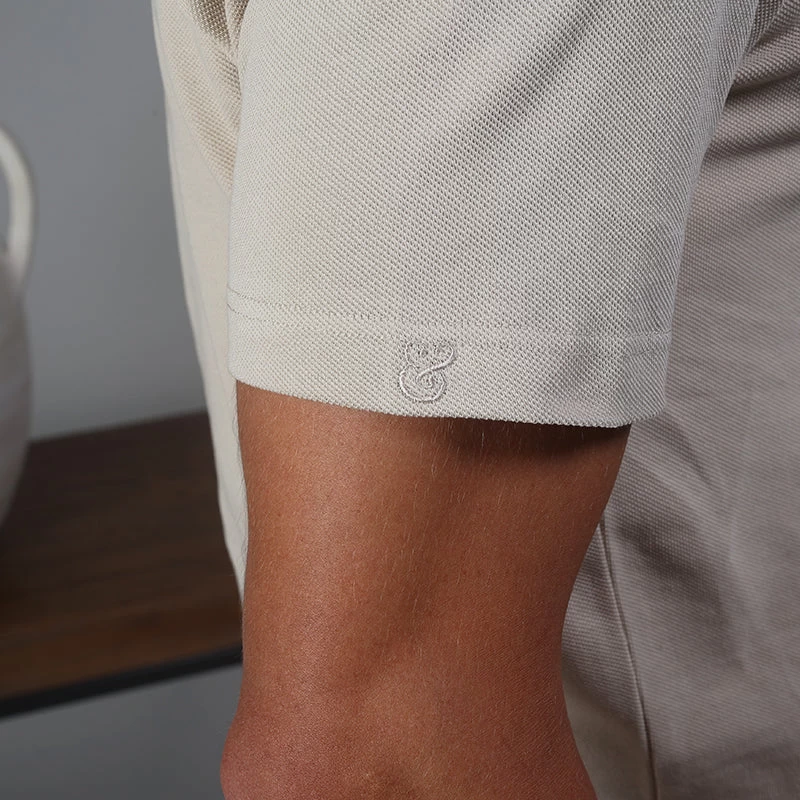 Portofino Piqué Cotton Polo Sand - Image 5