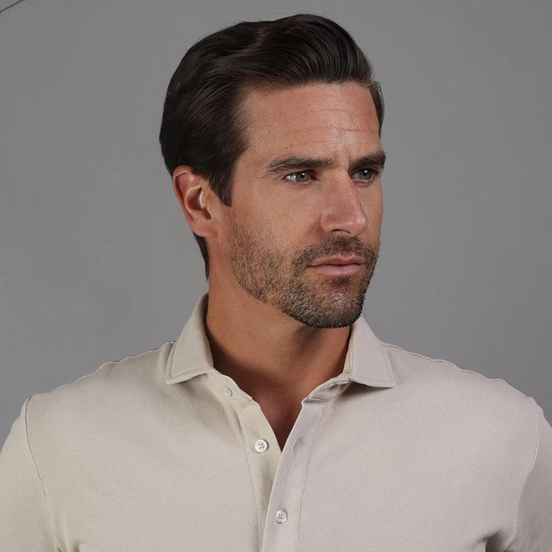 Portofino Piqué Cotton Polo Sand - Image 2