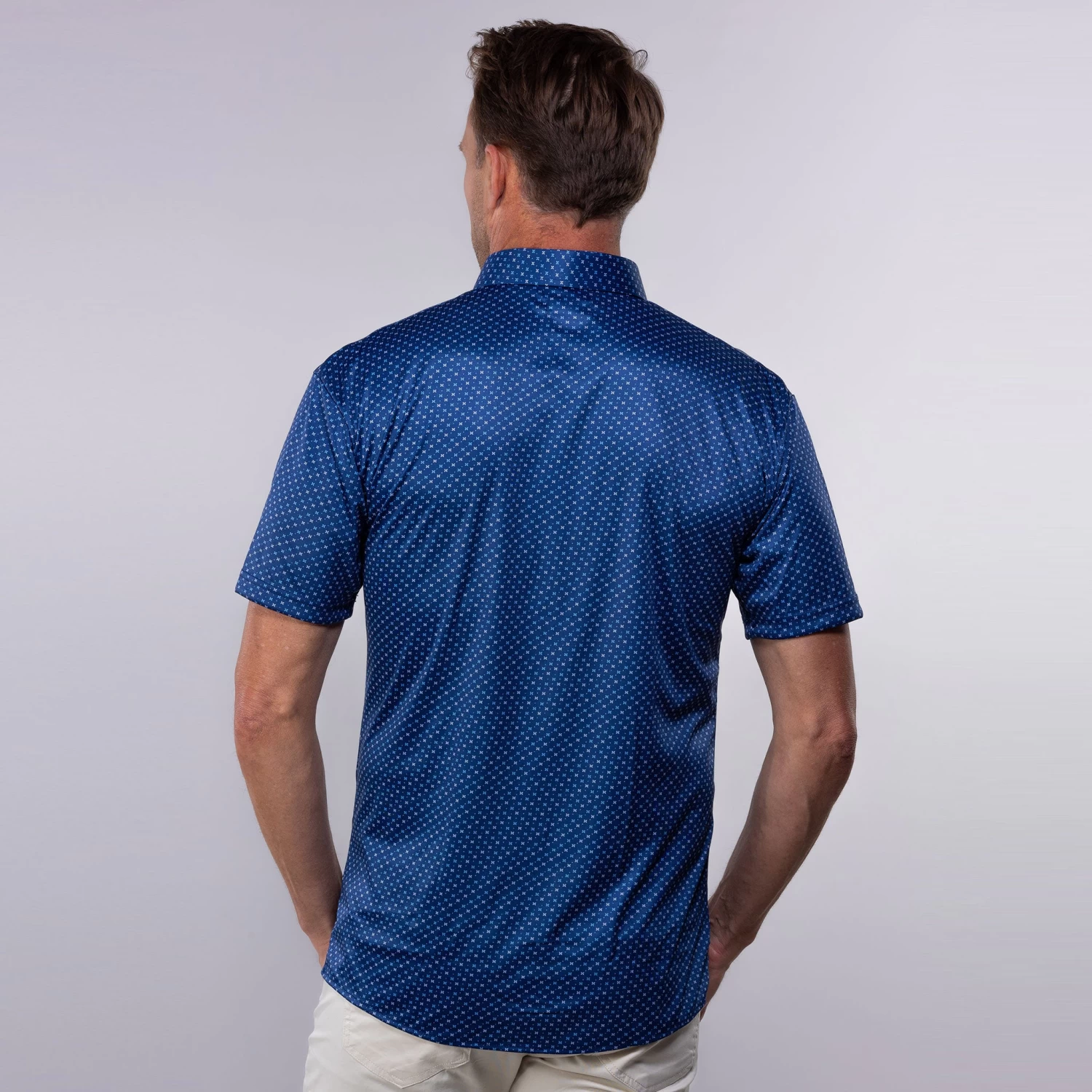 Quattro Flex Short Sleeve Button Down Los Cabos Blue Star - Image 5