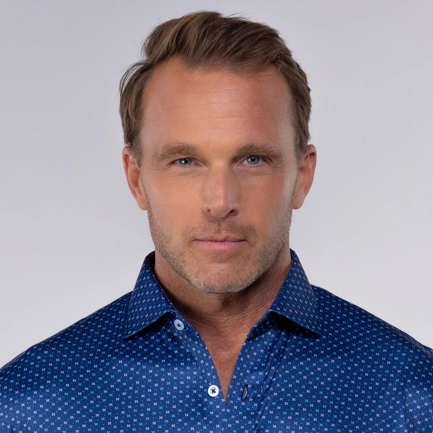 Quattro Flex Short Sleeve Button Down Los Cabos Blue Star - Image 2