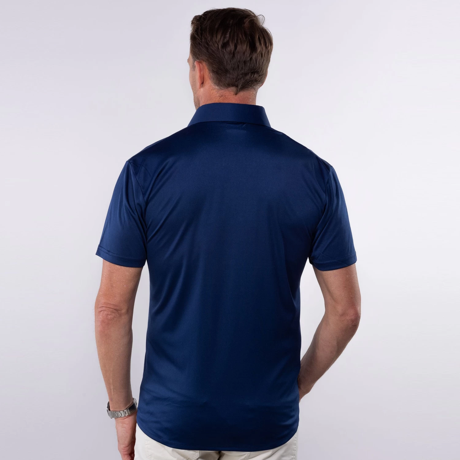 Quattro Flex Short Sleeve Button Down Navy - Image 5