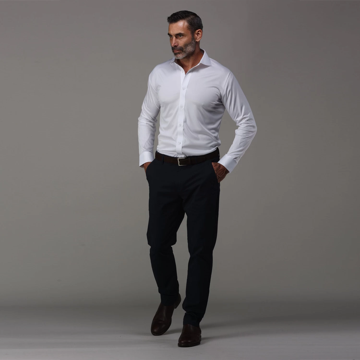 Quattro Flex Dress Shirt With Cutaway Collar White - Image 4