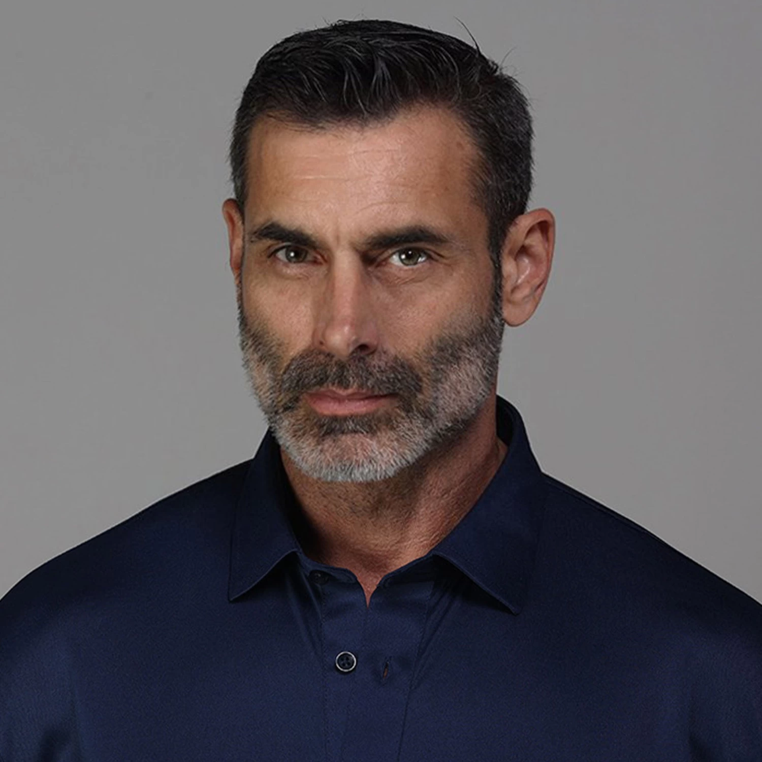 Quattro Flex Dress Shirt With Semi-Spread Collar Navy - Image 2