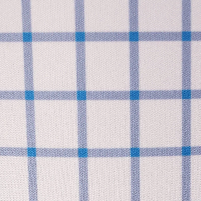 Quattro Flex Dress Shirt With Semi-Spread Collar Blue Grid Check - Image 7