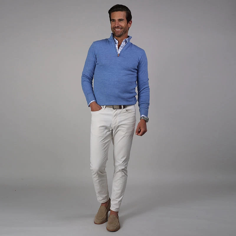 Quattro Flex Dress Shirt With Semi-Spread Collar Blue Grid Check - Image 4