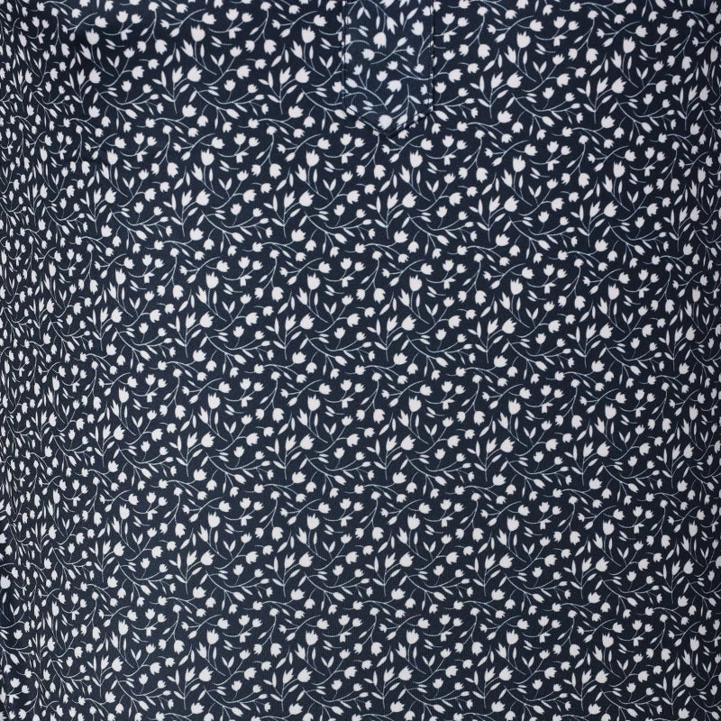 Semi-Spread Collar Polo Navy Floral - Image 6