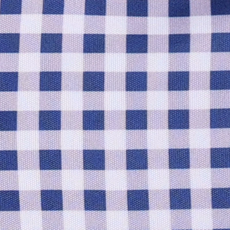 Quattro Flex Dress Shirt With Semi-Spread Collar Navy Gingham - Image 5