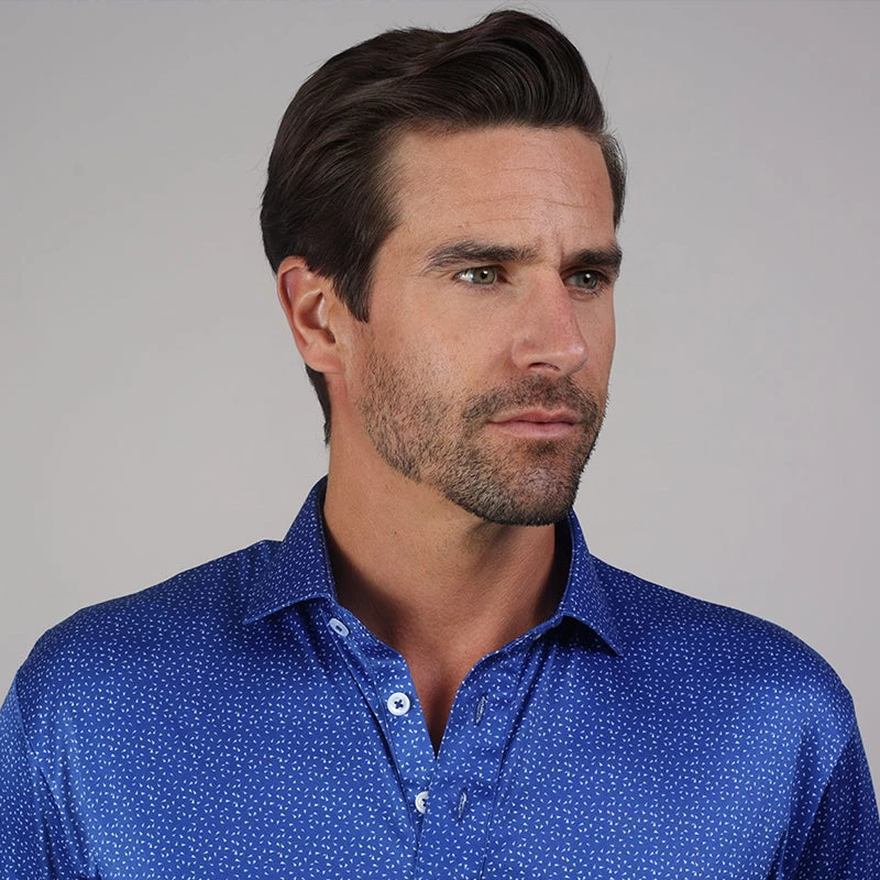 Semi-Spread Collar Polo Royal Blue Desert Sky - Image 2