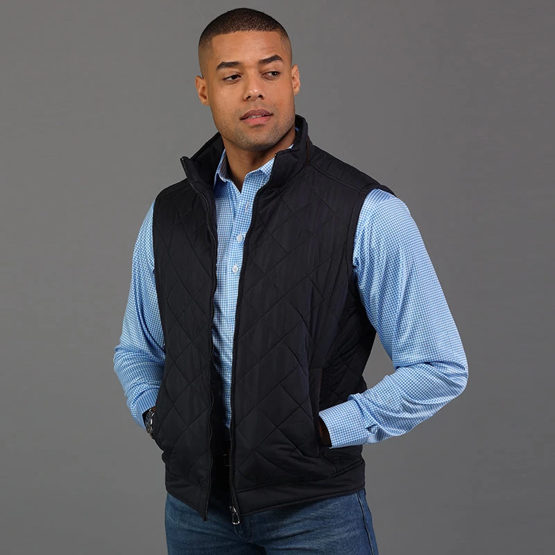 Semi-Spread Collar Polo Light Blue Micro Gingham - Image 4