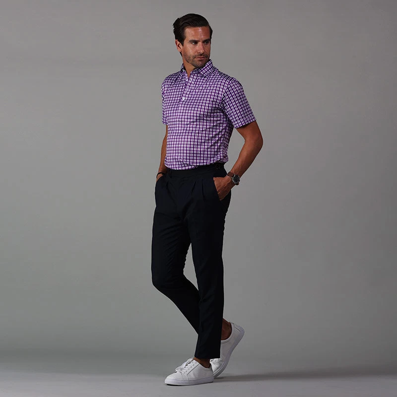 Semi-Spread Collar Polo Westport Purple Tattersall - Image 5