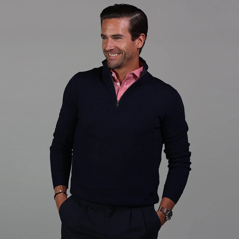 Semi-Spread Collar Polo Red Houndstooth - Image 3