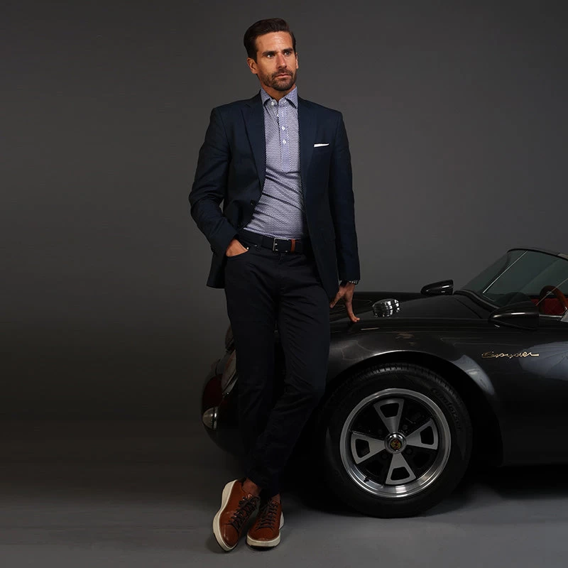 Semi-Spread Collar Polo Vantage Blue - Image 4