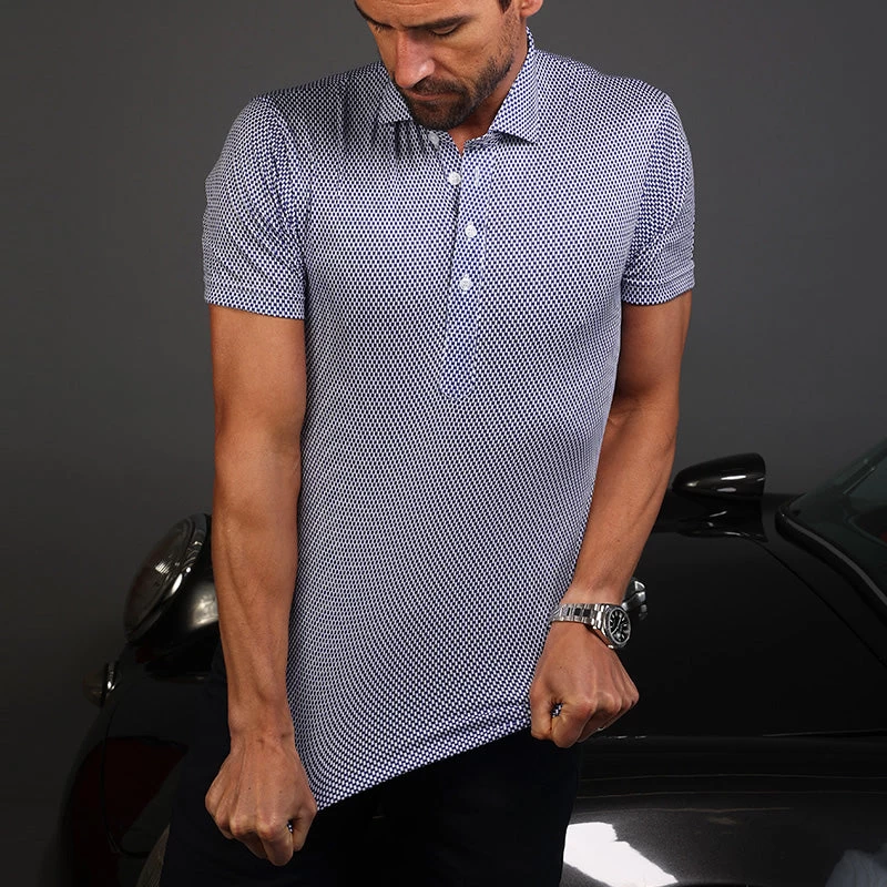 Semi-Spread Collar Polo Vantage Blue - Image 7