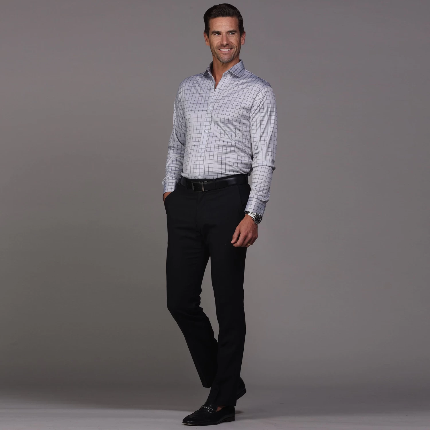 Quattro Flex Dress Shirt With Semi-Spread Collar The Carlyle - Image 3
