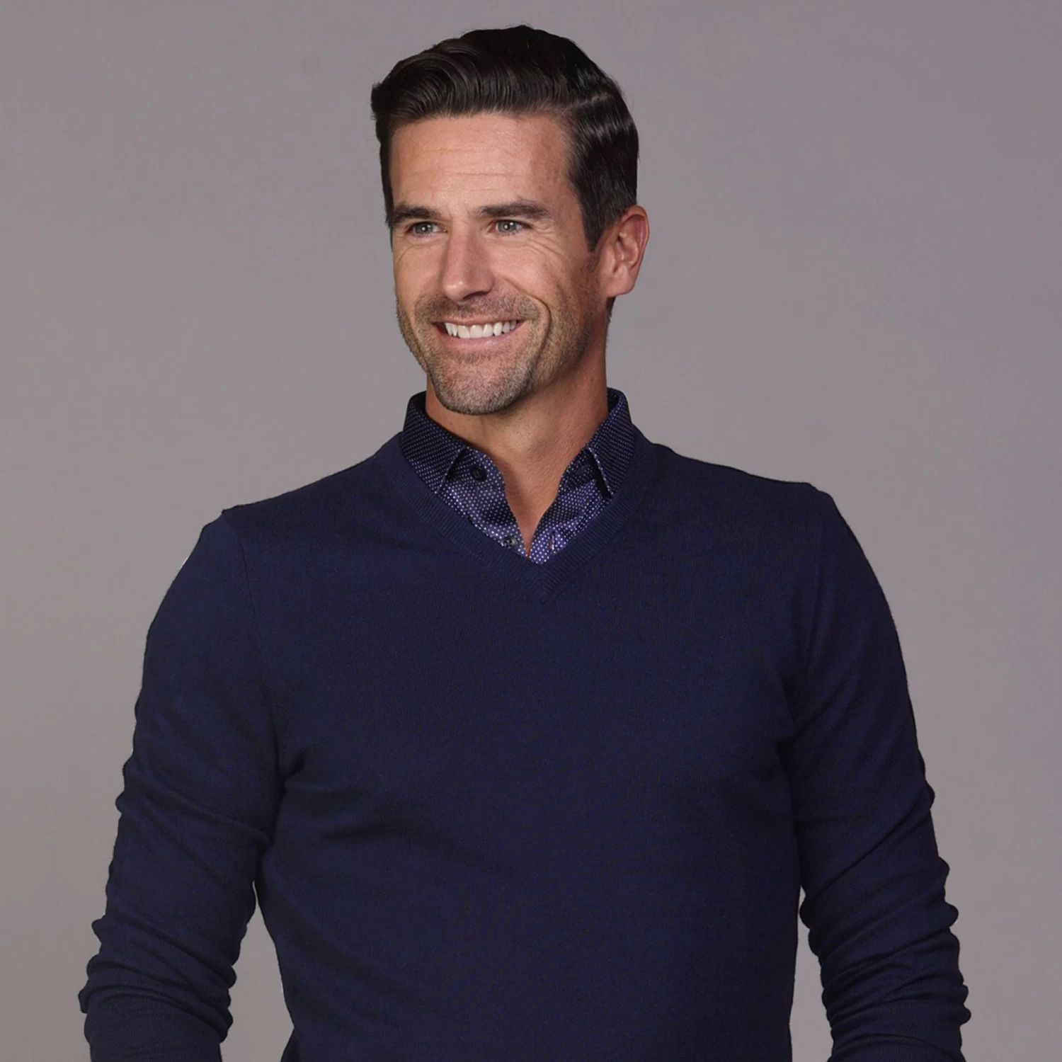 Semi-Spread Collar Polo Midnight Micro Dot - Image 8