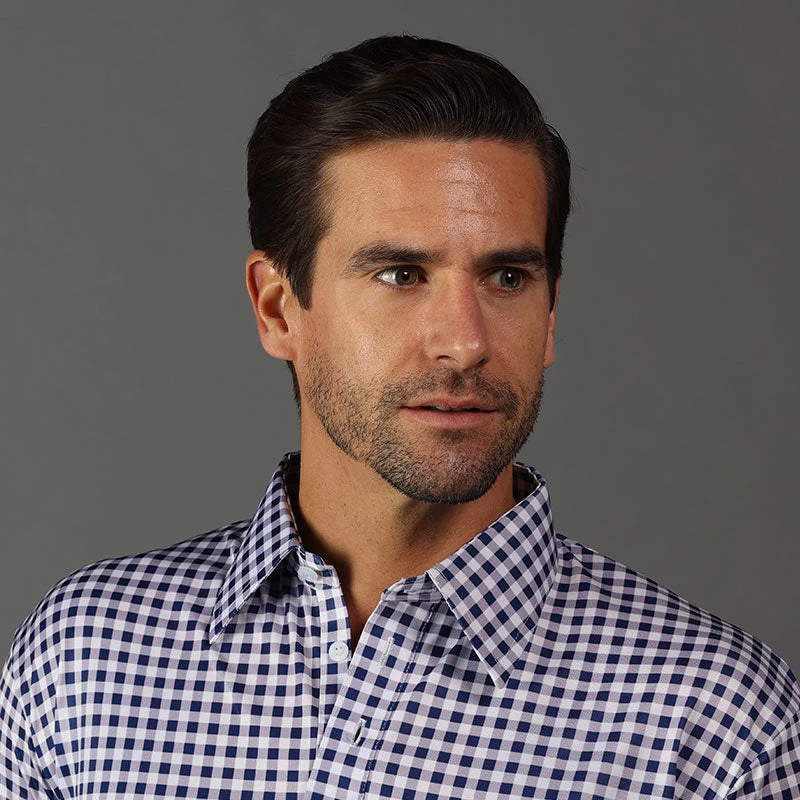 The Original Dress Collar Polo™ Navy Gingham - Image 2