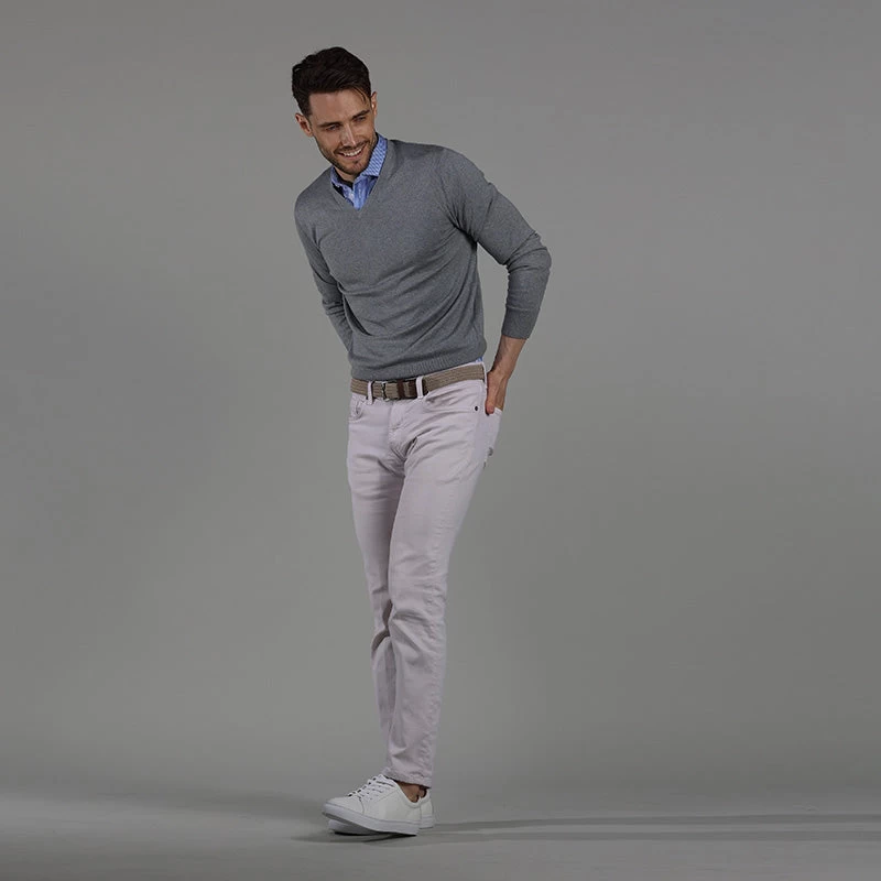 Semi-Spread Collar Polo Blue Stripe - Image 5