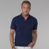 The Maranello Cotton & Silk Three Button Polo Navy - Tailored Fit