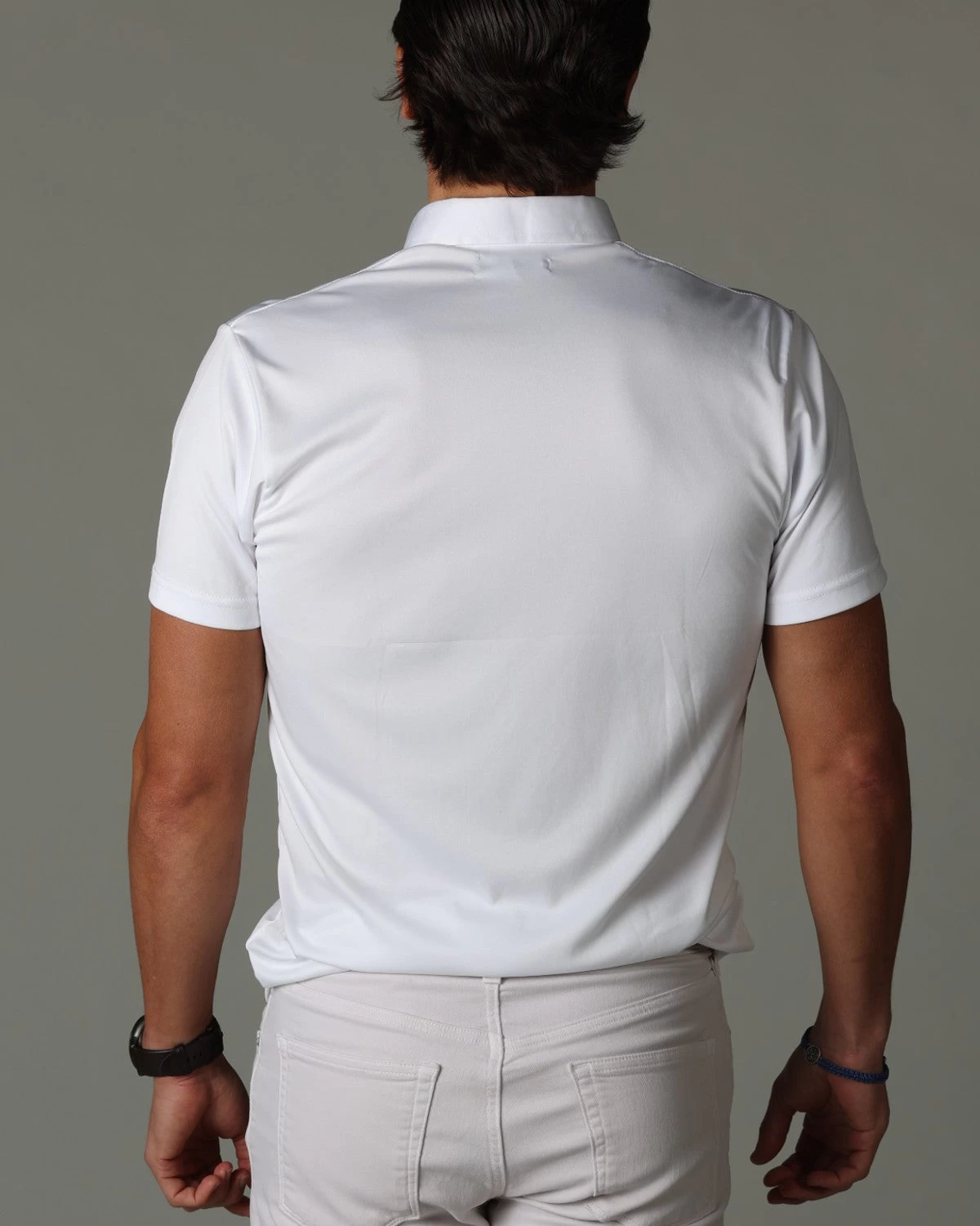 Oxford Button Down Collar Polo White - Image 5