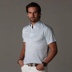 Oxford Button Down Collar Polo Light Blue