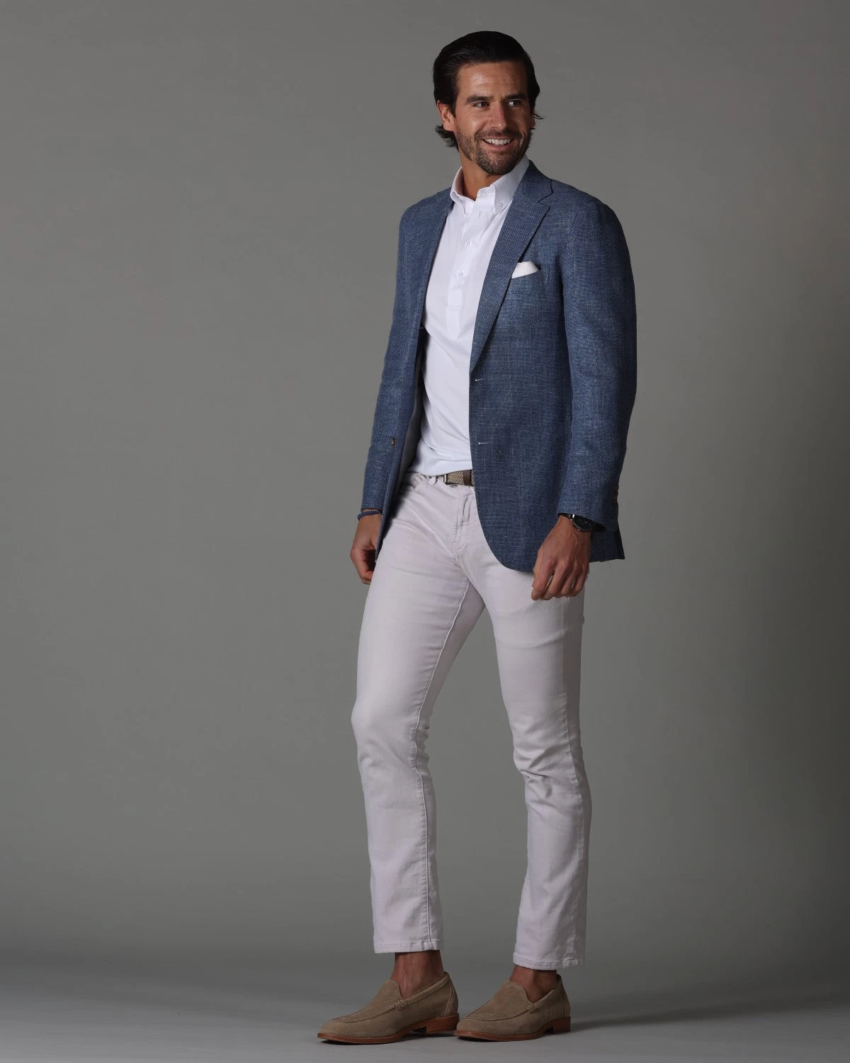 Oxford Button Down Collar Polo White - Image 4