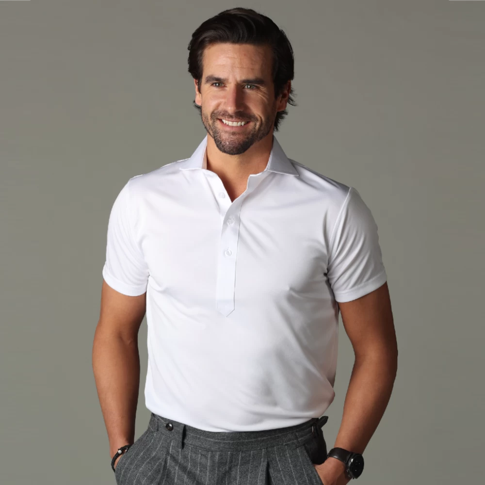 Cutaway Collar Polo White