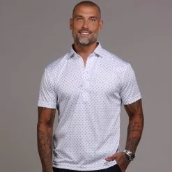 Semi-Spread Collar Polo White Pebble Beach 5 Diamond