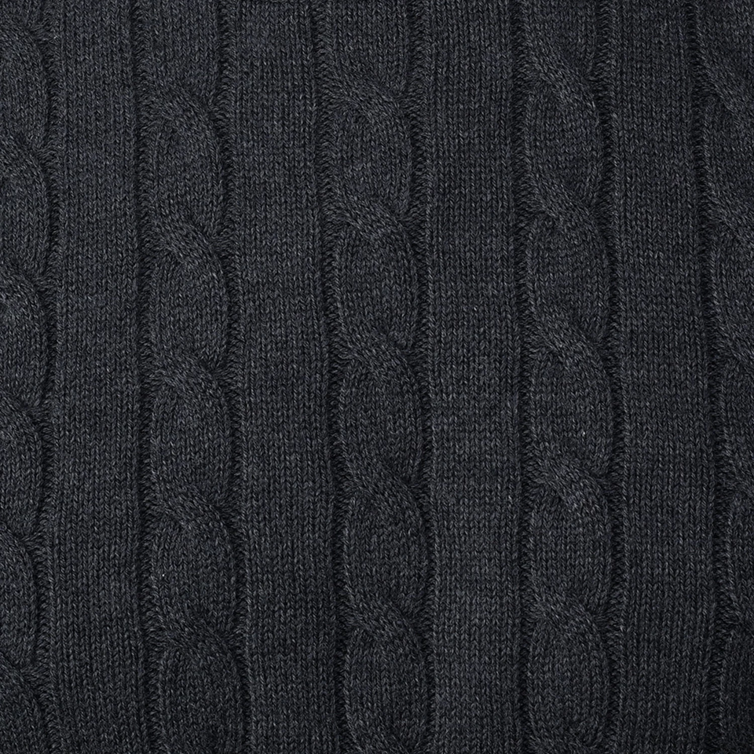 Charcoal Kensington Cable Knit Crew Neck Sweater - Image 5