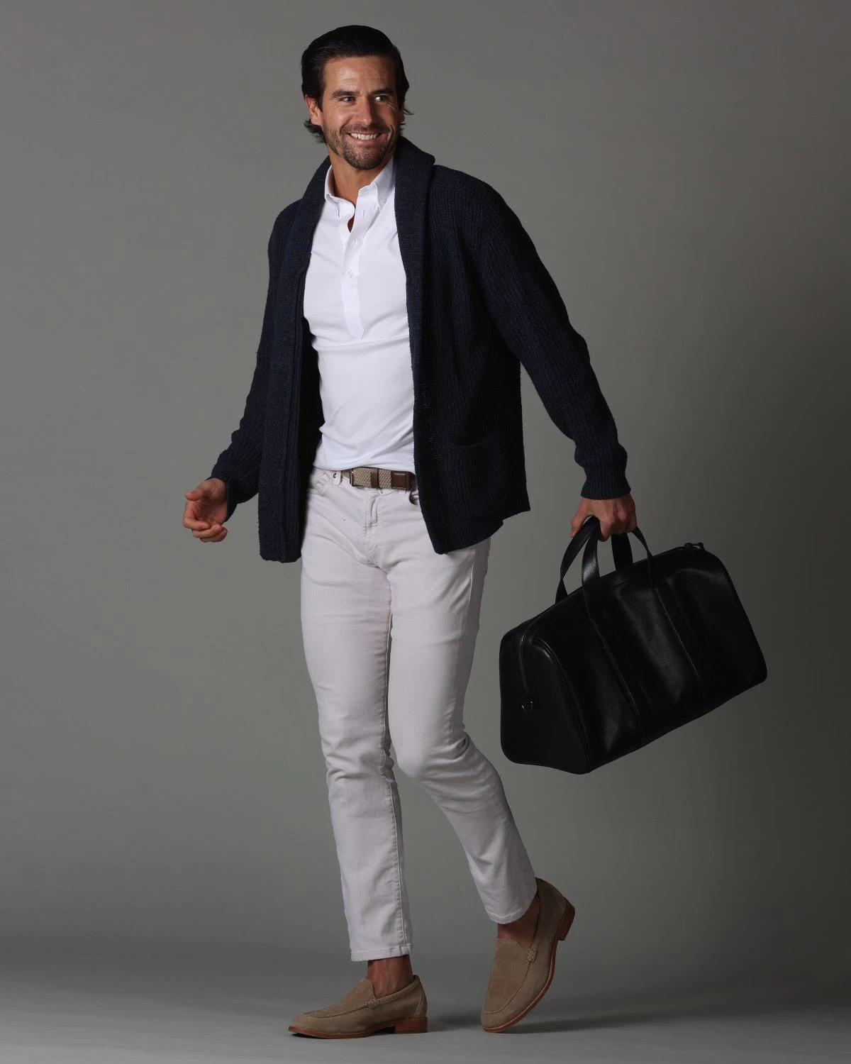 Oxford Button Down Collar Polo White - Image 7